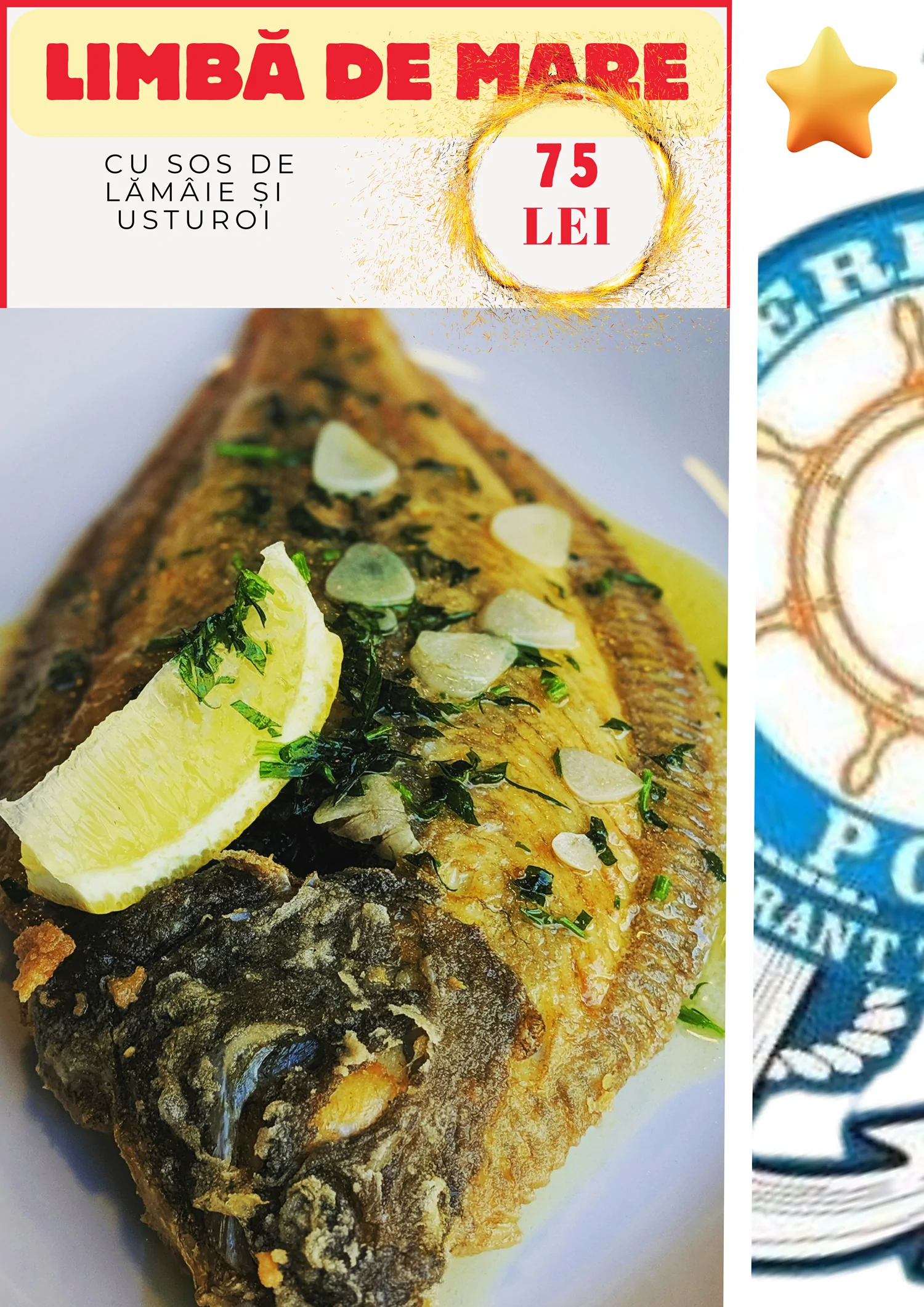 LIMBĂ DE MARE CU SOS DE LĂMÂIE ȘI USTUROI